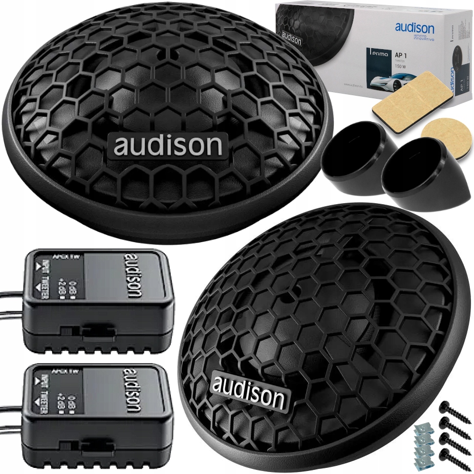 Głośniki Wysokotonowe Audison AP-1 Tweetery Gwizdki Syczki Zwrotnice 150W