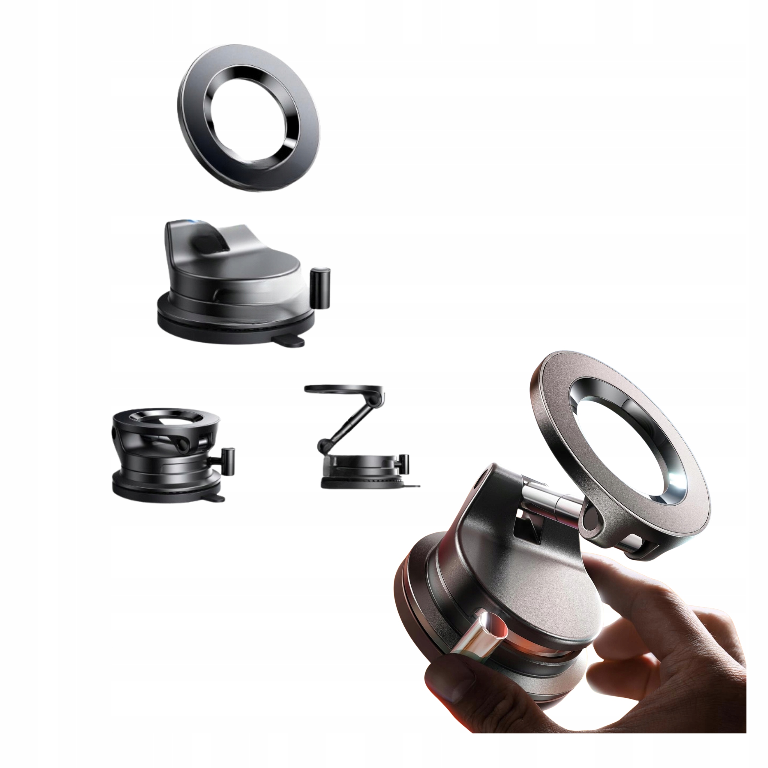 Magnetyczny Uchwyt na Telefon do Samochodu Składany MagSafe Mocny