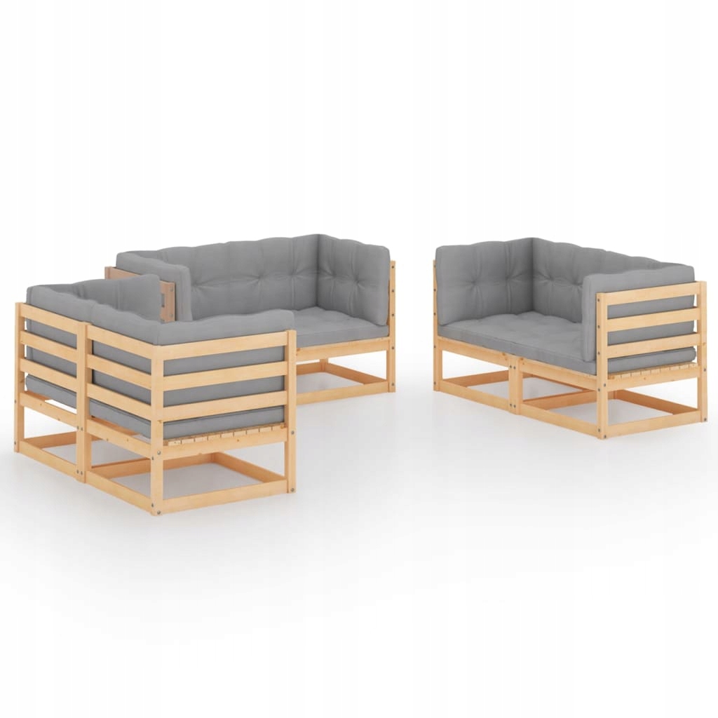 Set zahradního nábytku VidaXL dřevo šedá 6 el.