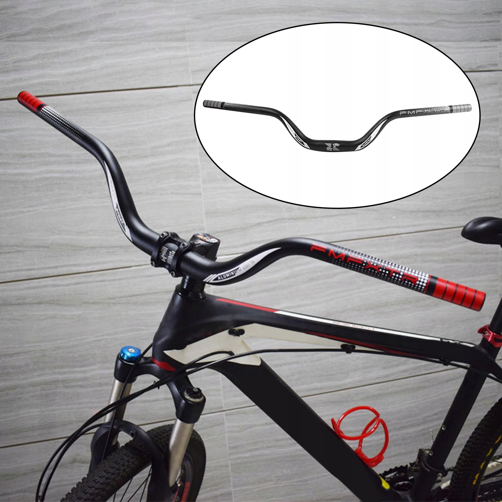 Lekka kierownica rowerowa MTB Down Hill DH Riser Bar 720mm argentate