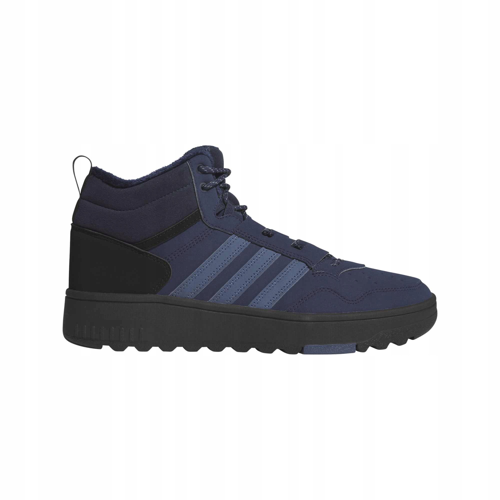 Buty męskie jesienne adidas Hoops 4.0 Mid KI6375 zimowe niebieskie 48
