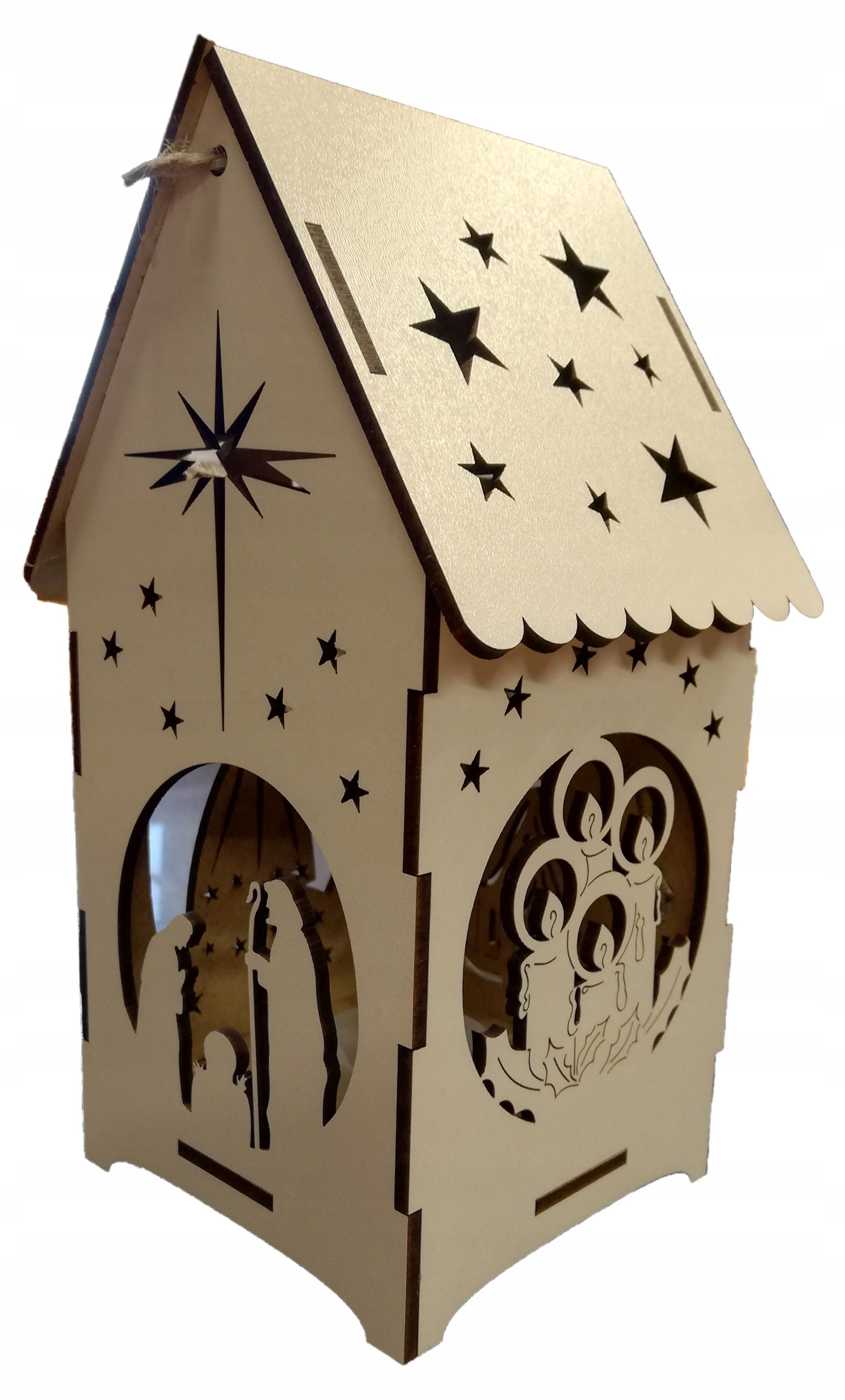 

Lampion Adwentowy Roraty Drewniany Led Ozdoba Duży