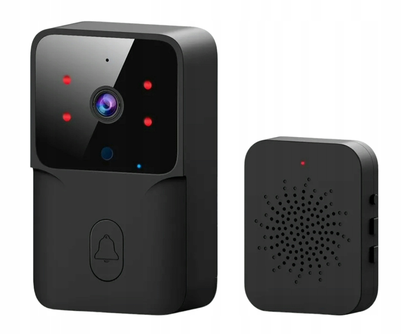 Bezprzewodowy czarny dzwonek i kamera do drzwi WiFi Tuya kamera zewnętrzna