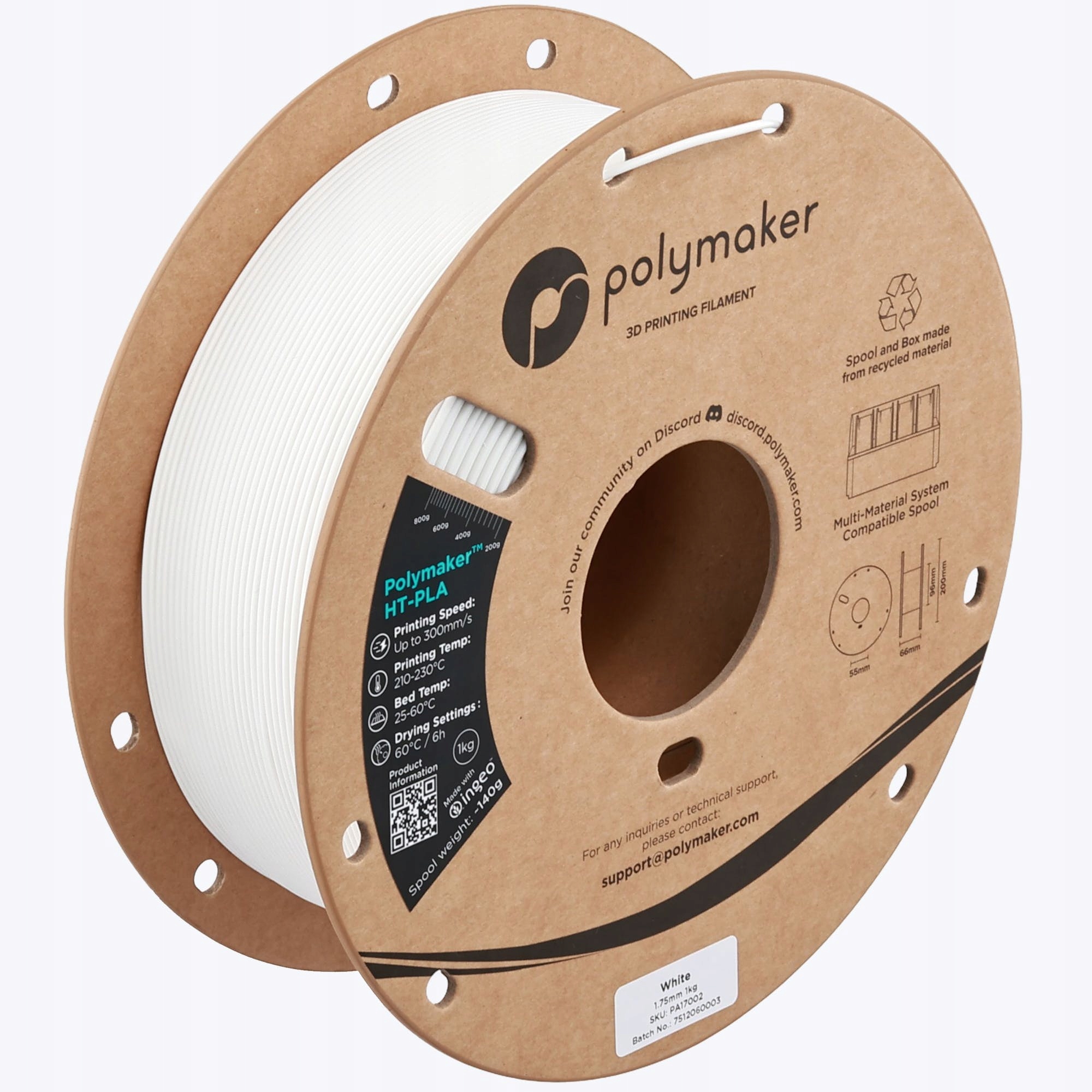 Polymaker Ht-pla White 1.75 mm 1kg