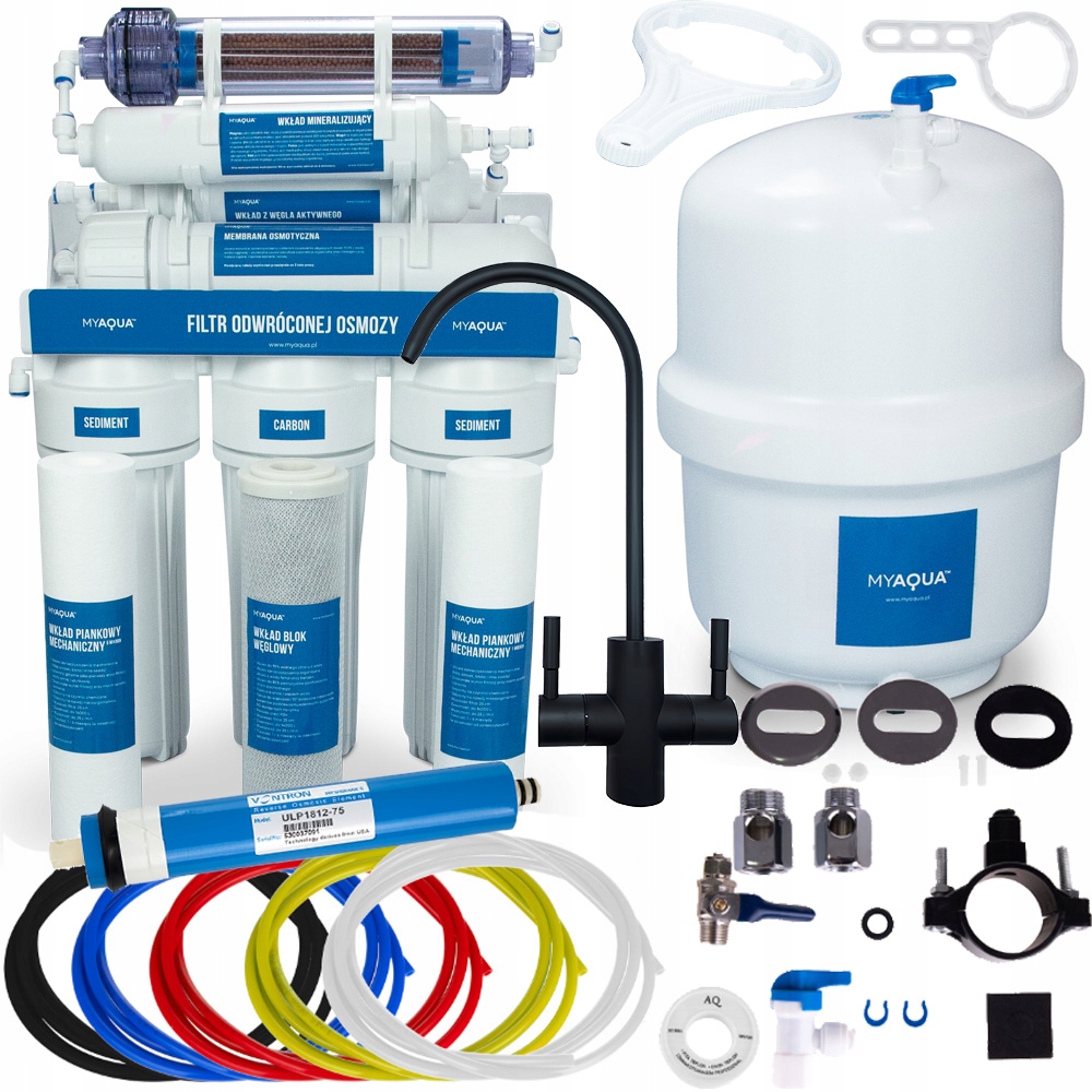 Systém Reverzní Osmózy RO7 Ionizátor Černý Kohoutek Filtr Na Vodu Ro
