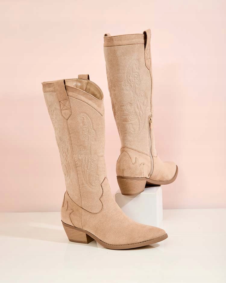 BEŻOWE BUTY KOWBOJKI DAMSKIE LIEFFIL 40 Płeć kobieta