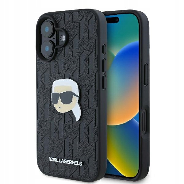 Pouzdro Karl Lagerfeld KLHCP16SPGKLKIPK iPhone 16 6,1" černé/černé pevné pouzdro M