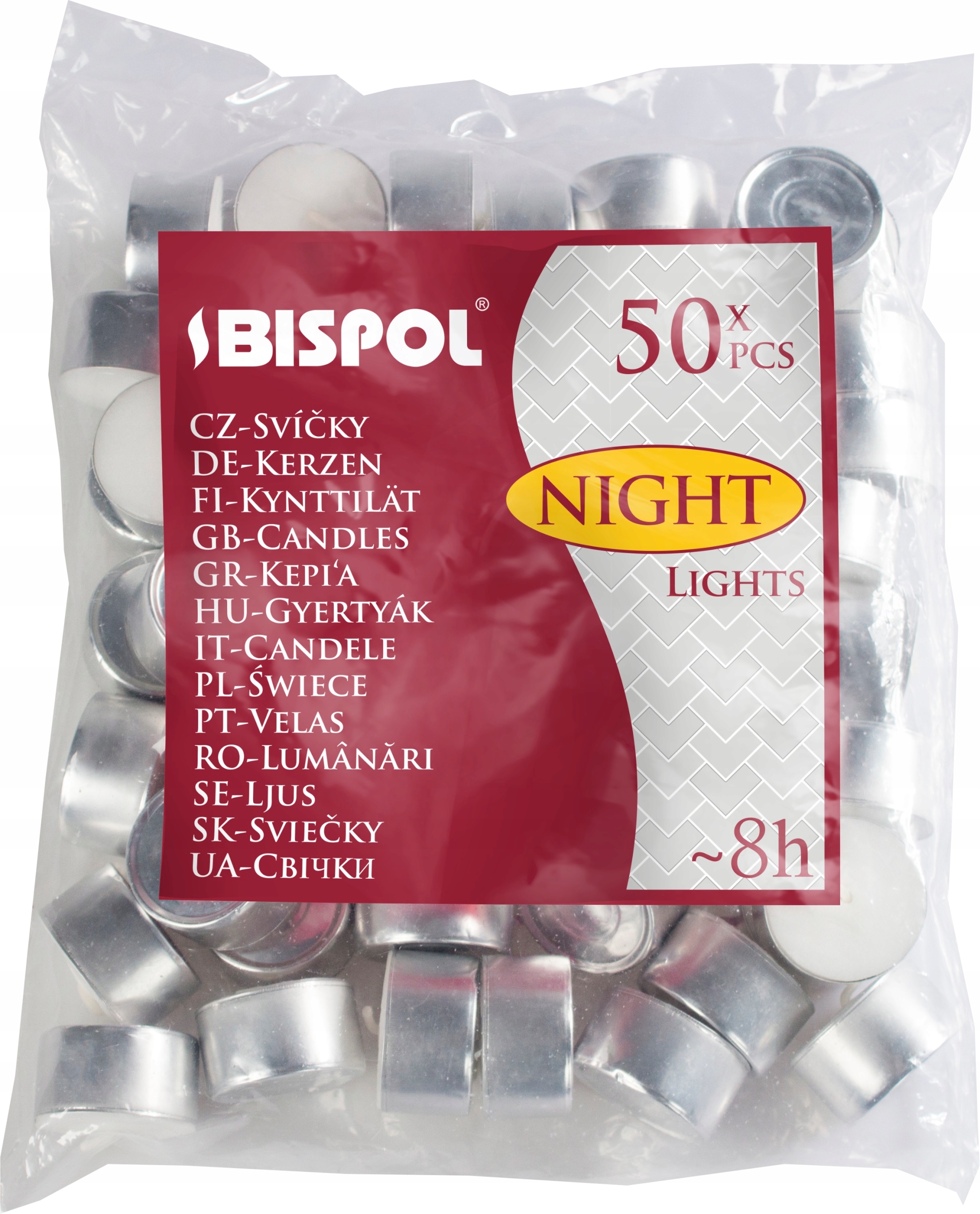 

Podgrzewacze Świeczki Bispol 8h Tealight 50 sztuk