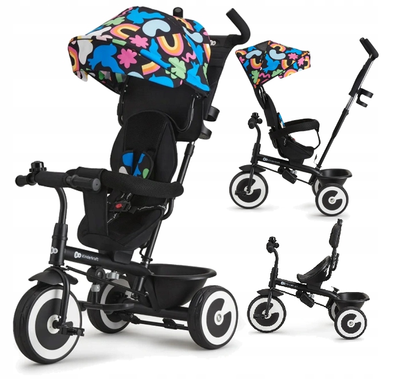 Kinderkraft Rowerek Trójkołowy Aston Spacerówka Dla Dziecka Przód-tył 1-5 L