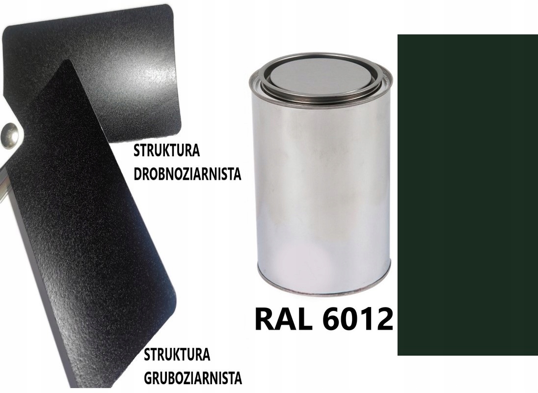 STRUKTURA GRUBOZIARNISTA RAL 6012 MAT 05-08 % DO PLASTIKU METALU AKRYL 1L