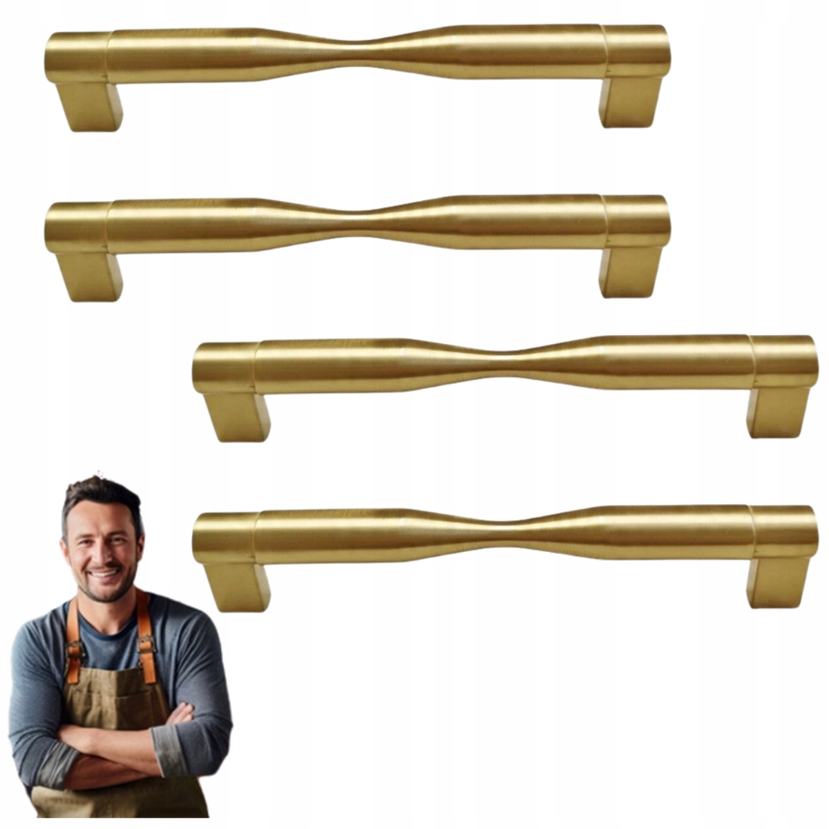 Nábytkový držiak do skrinky Siva 160 mm Zlatý mat 4ks