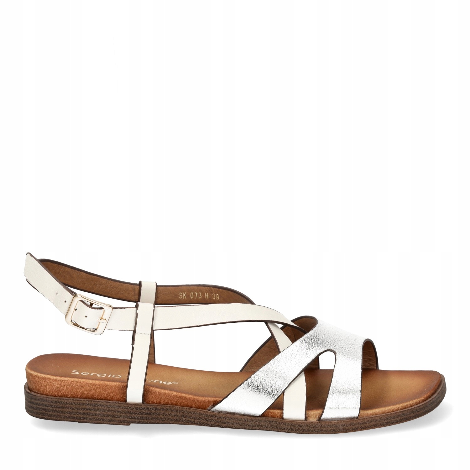 SANDAŁY DAMSKIE ELEGANCKIE NA PŁASKIM OBCASIE SERGIO LEONE BIAŁE R.36 EAN (GTIN) 5904413730156