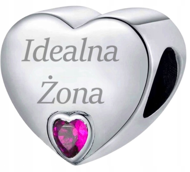 Charms stříbrné srdce Ideální Manželka jako dárek korálek ryzost Stříbro s925