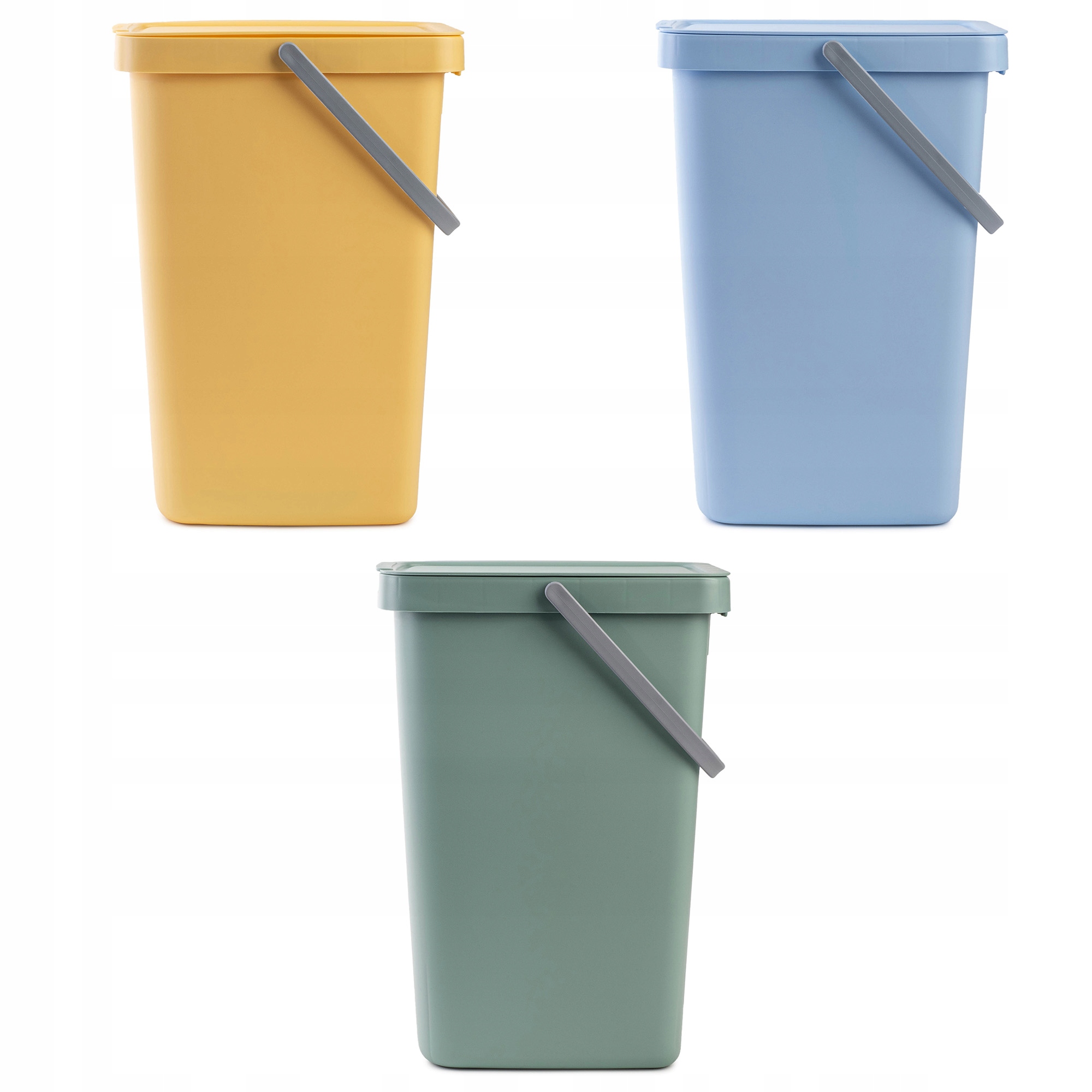 3x Odpadkový Koš 12L Nádoba S Víkem Na Třídění Odpadu Odpadkový Koš