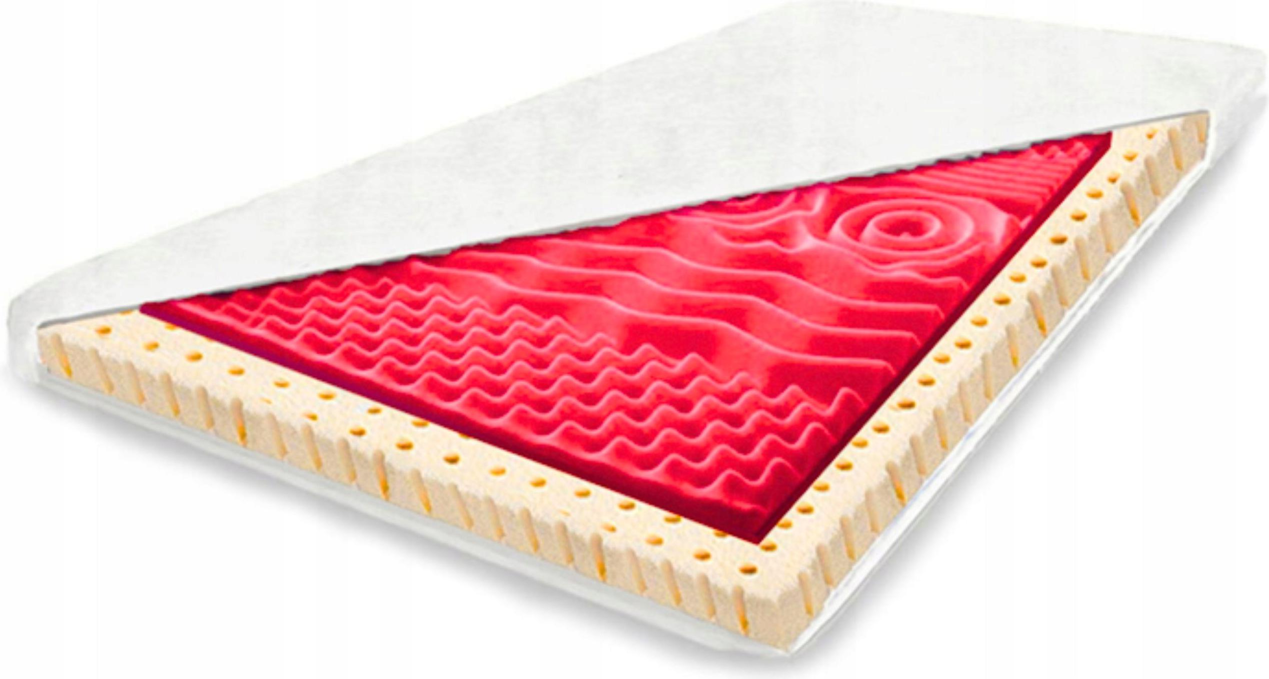 Masujący materac 120x180 hipoalergiczny lateksem usztywniająca H2 7 cm