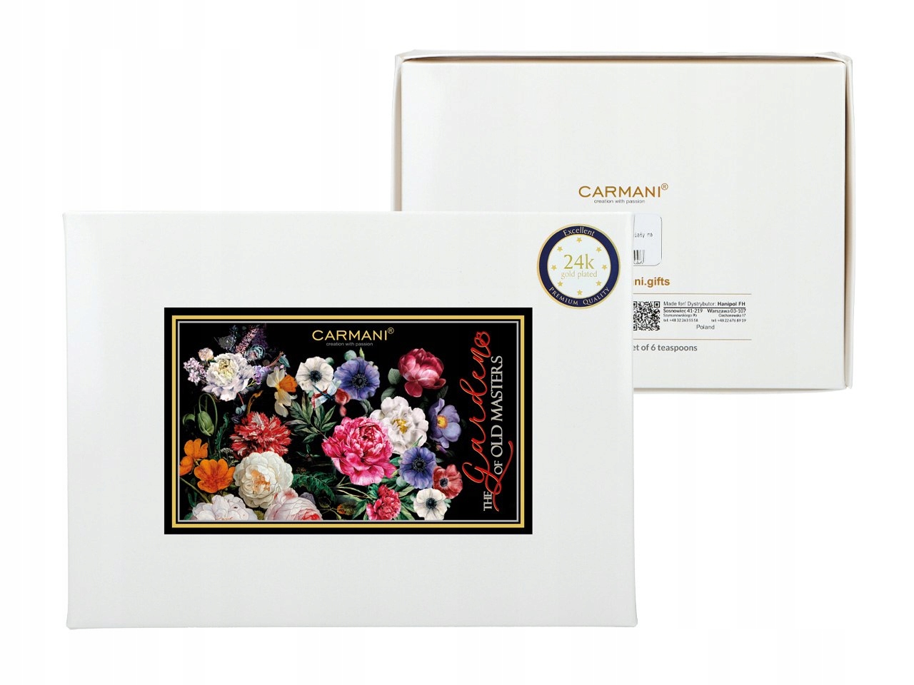 Kpl. 6 łyżeczek - Kwiaty barokowe (CARMANI) Linia GOLD 24k