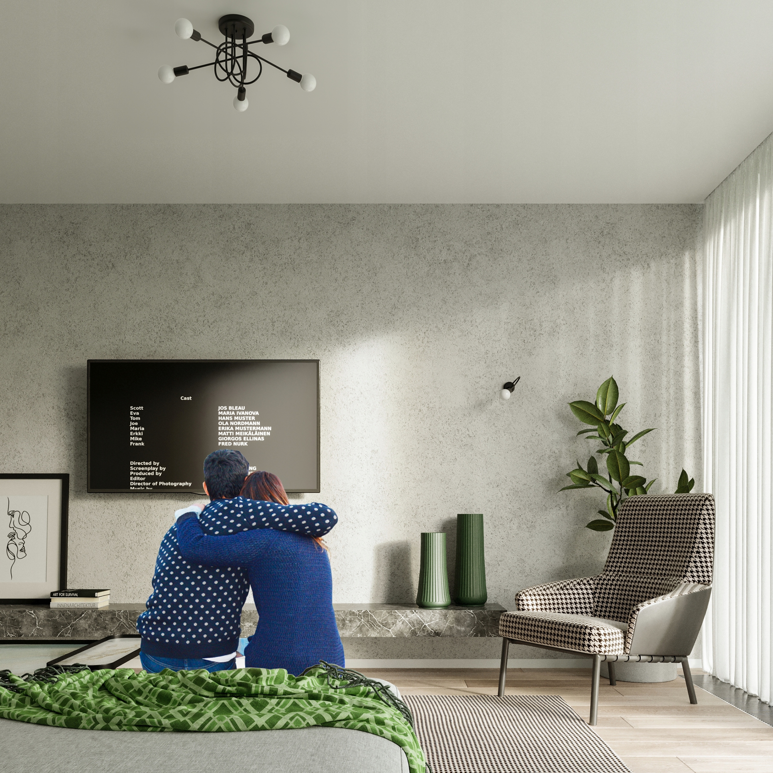 MODNA DESIGNERSKA LAMPA SUFITOWA PLAFON EDISON 5 Styl nowoczesny