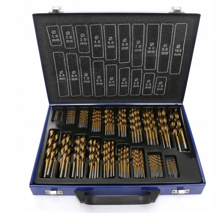 Titanové vrtáky vrták Hss-tin sada 170ks Kufr