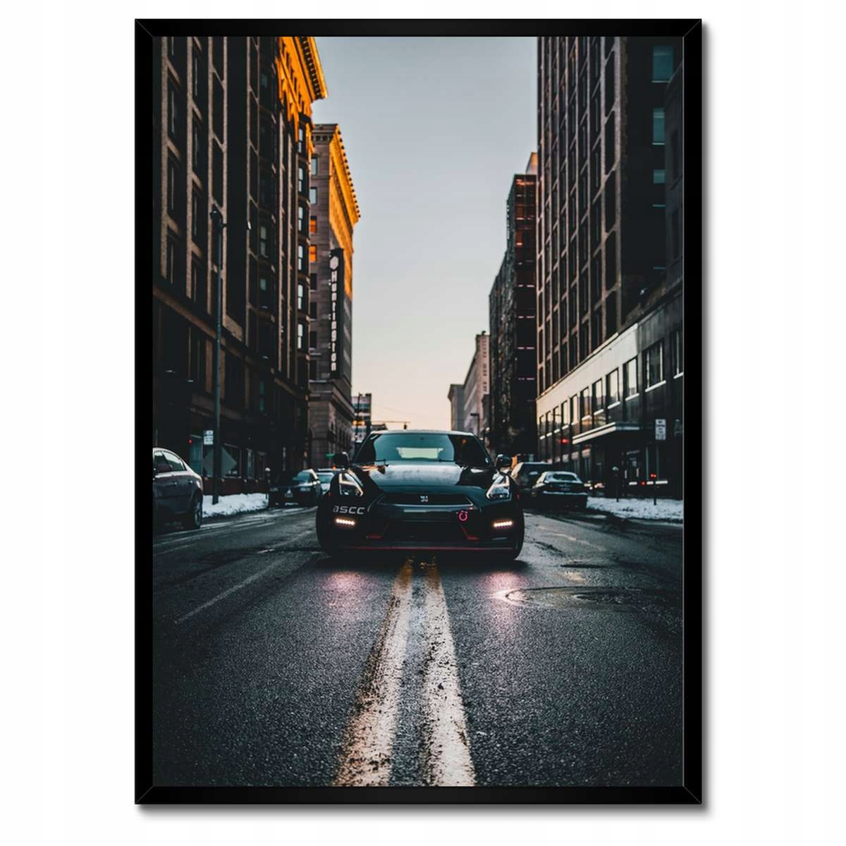 Plakáty v rámu 50x70 Černý Nissan Gtr