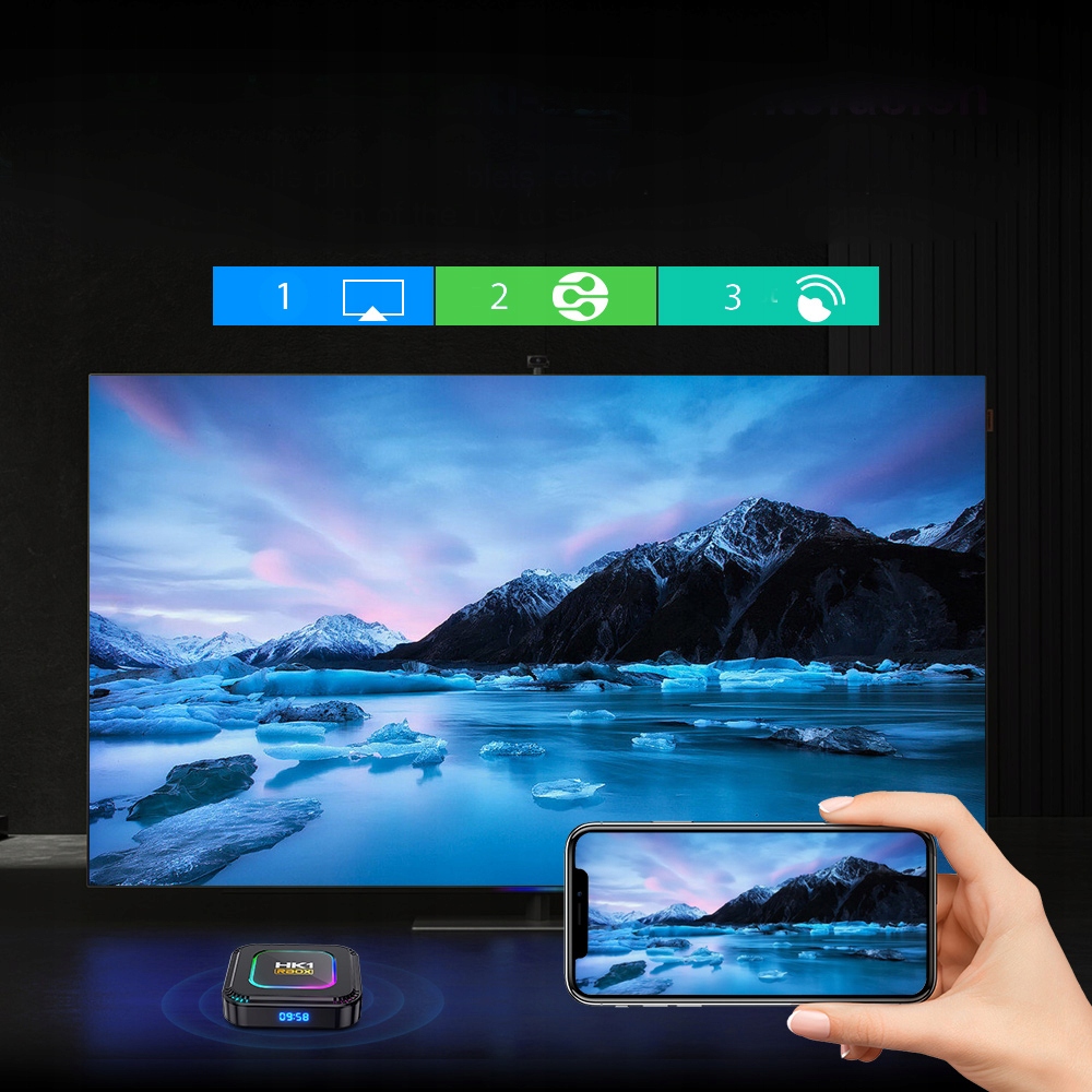 SMART BOX TV 8K 4K ANDROID 13 WIFI 6 BLUETOOTH 5.0 PRZYSTAWKA TV 2024 Cechy dodatkowe kompatybilność 3D obsługa napisów polski tekst wbudowany HDD