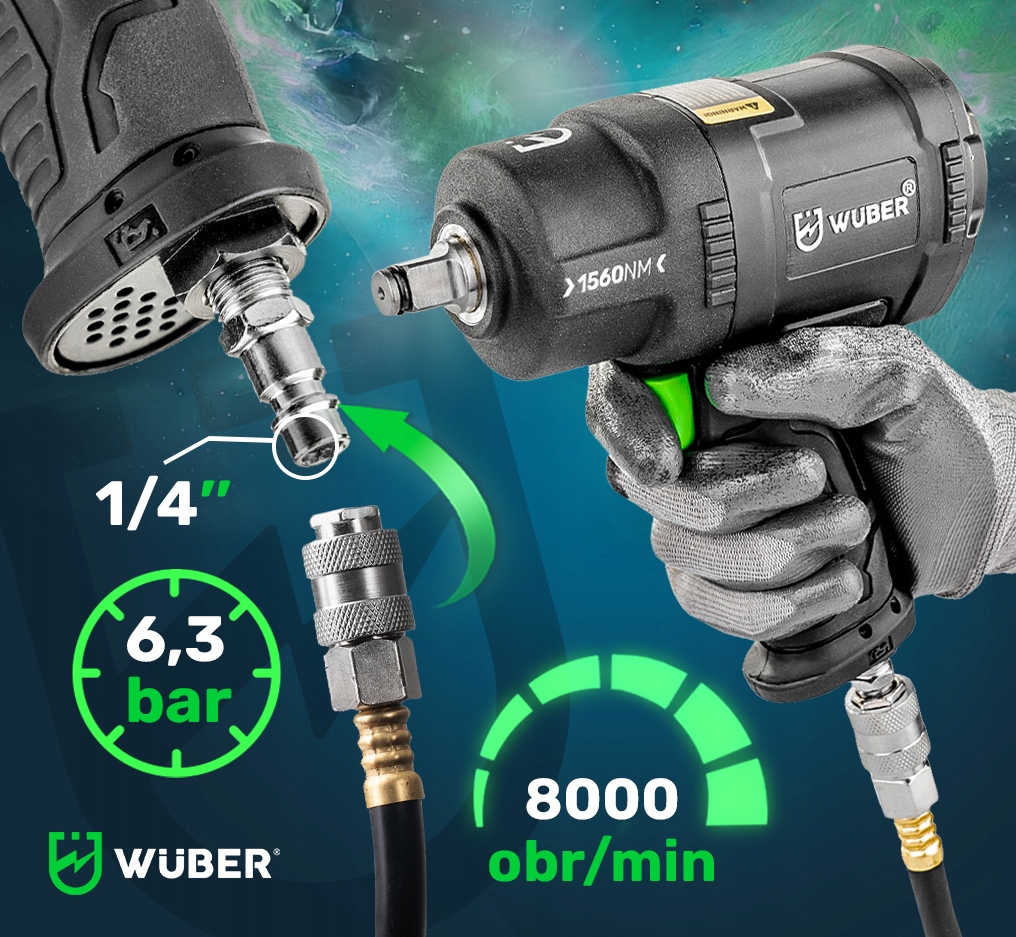 KLUCZ PNEUMATYCZNY UDAROWY do KÓŁ 1/2 Kompresora 1560Nm MOCNY Kompozytowy Rodzaj klucz udarowy