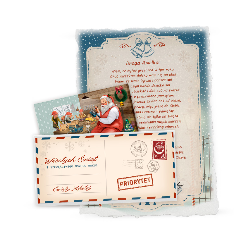 

List Od Św. Mikołaja Personalizowany Koperta