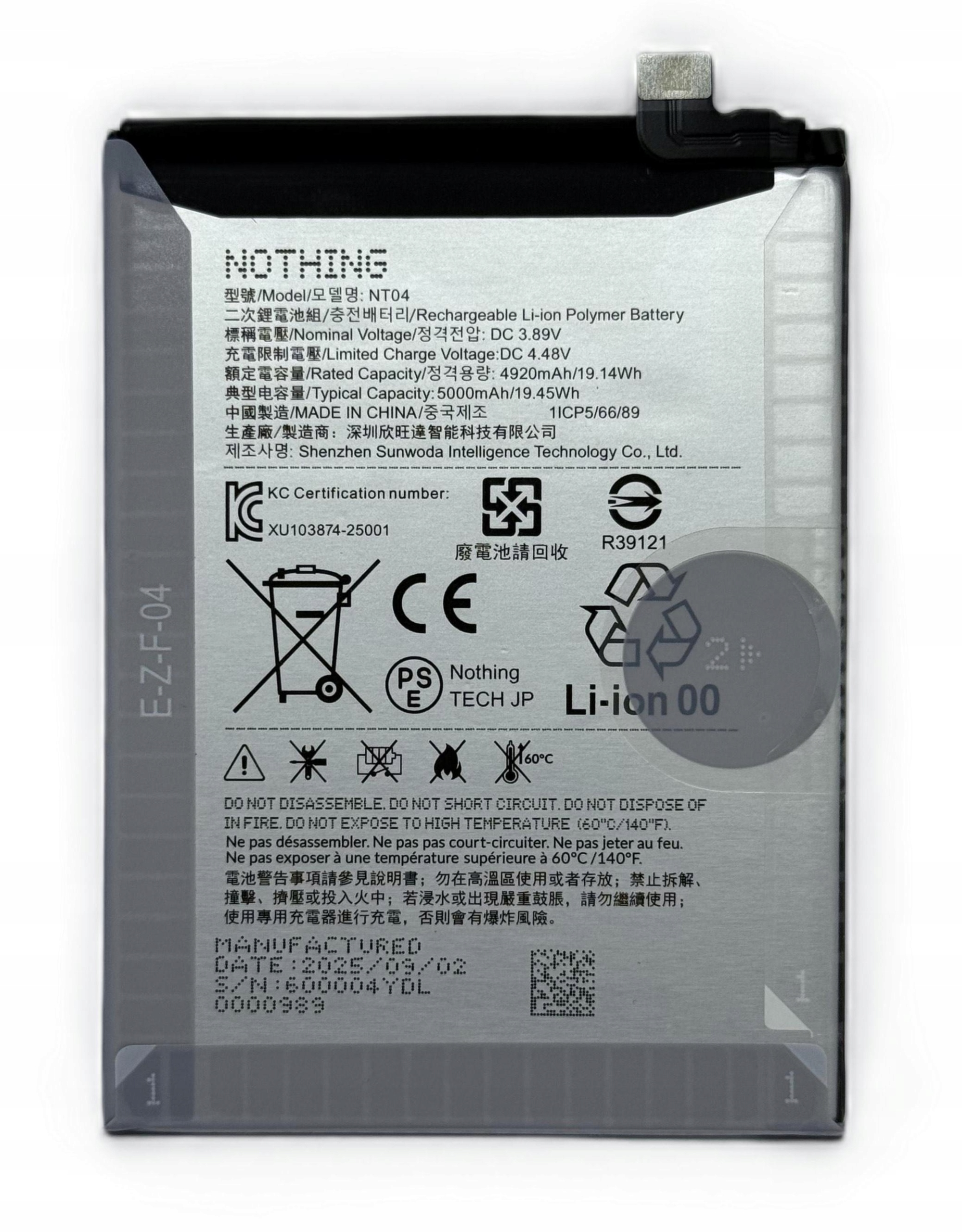 Oryginalna Bateria do Nothing Phone 3a/3a Pro/CMF Phone 2 Pro NT04 5000mAh