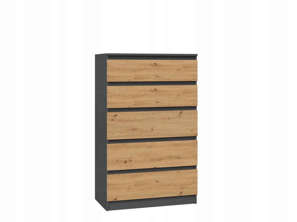 Komoda Malwa M5 Antracit Dub Artisan 5 Zásuvek Skříňka Do Obývacího Pokoje Do Ložnice