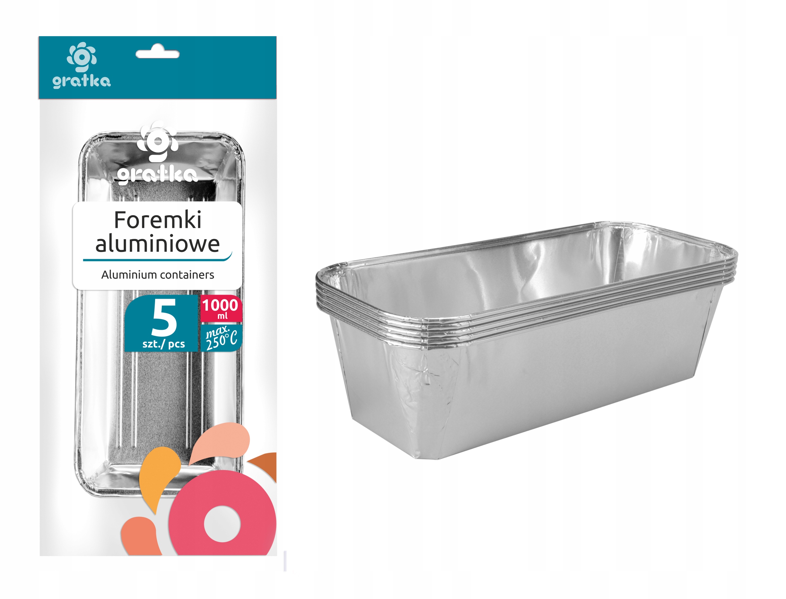 

Foremki aluminiowe 1000 ml 5 szt. Gratka