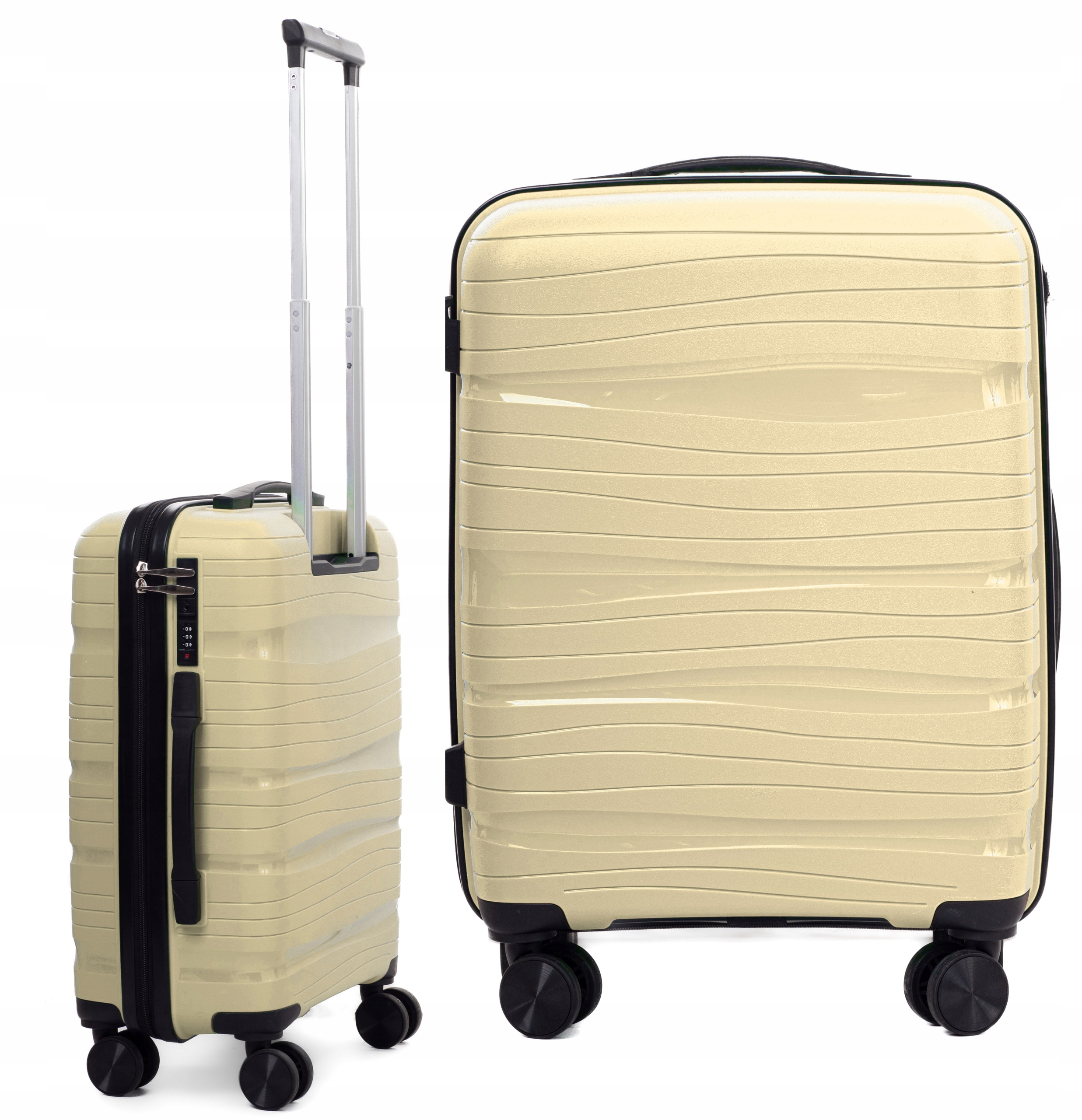 WALIZKA MAŁA NIEZNISZCZALNA KABINOWA RGL 4 PODWÓJNE KÓŁKA POLIPROPYLEN Rodzaj twarda