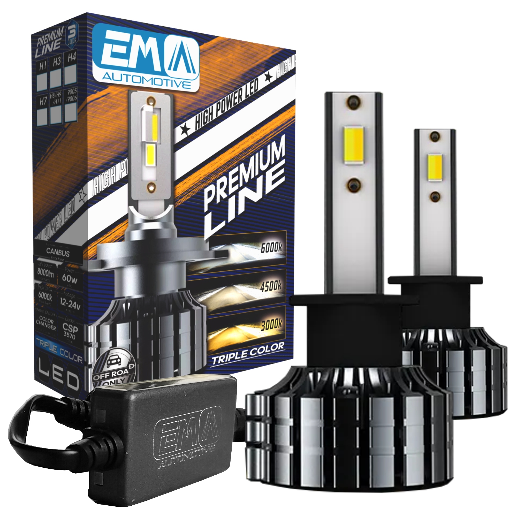 Em Automotive Led Set Premium Line H1 Triple Color