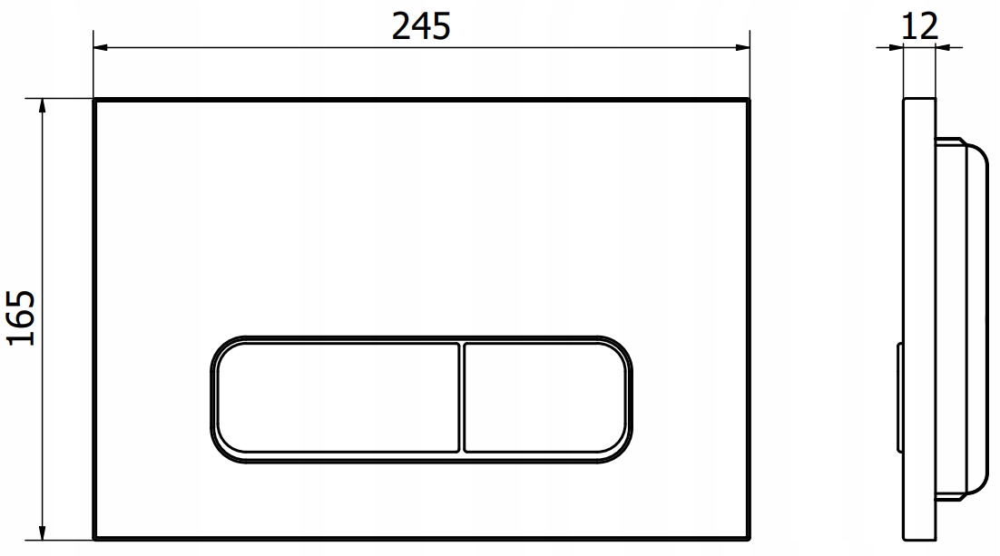 PRZYCISK WC NAPO 02 do GEBERIT UP100 CZARNY Rodzaj do WC