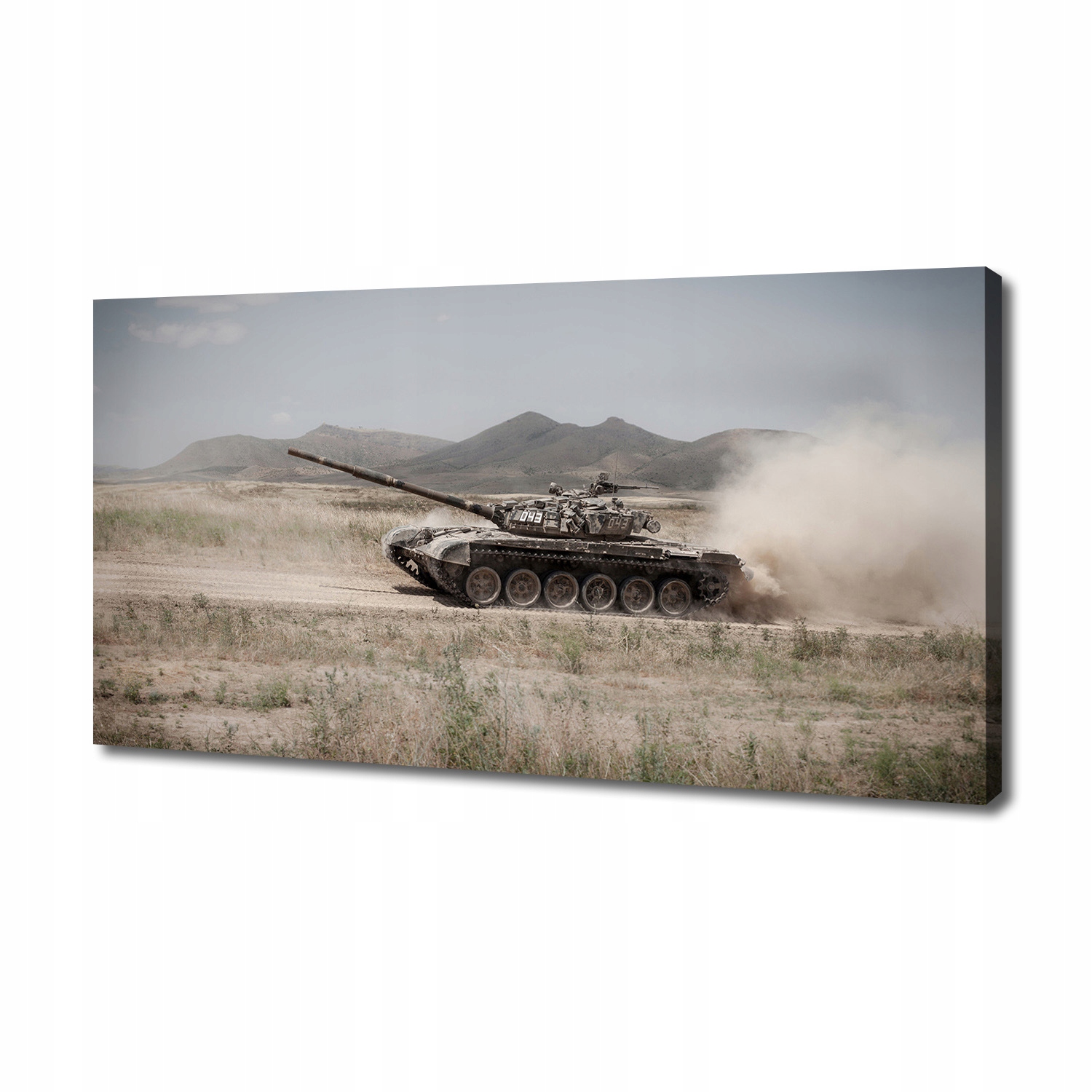 

Foto obraz na płótnie Czołg na pustyni 140x70 cm