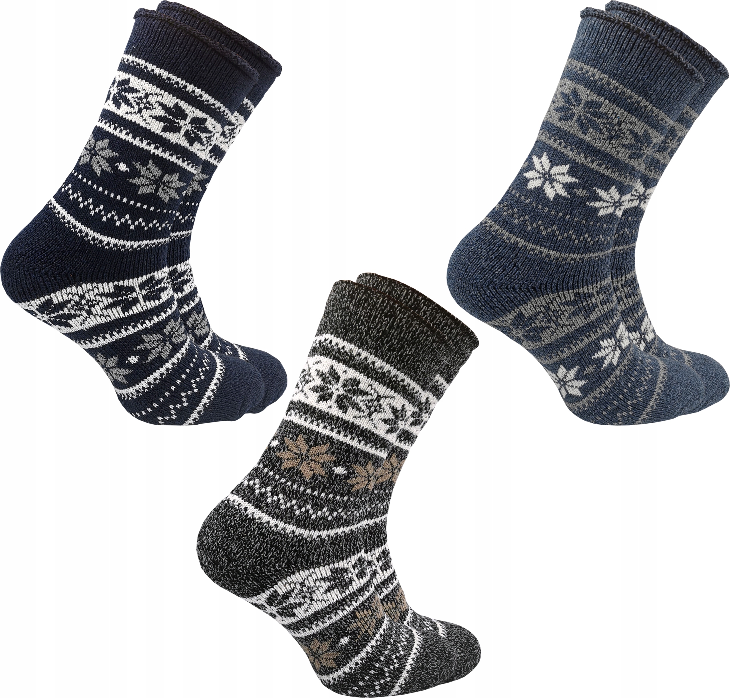 

3x Skarpety Alpaka wełniane ciepłe Grube 1W 40-44