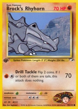 Pokemon TCG Fighting - Brock's Rhyhorn (GH 70) Stan grana