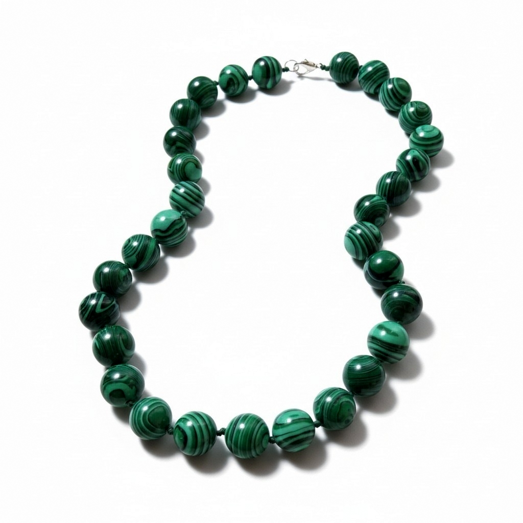 Malachit Zelený Náhrdelník Kámen Krále Salomona Moudrosti Rovnováhy Anahata