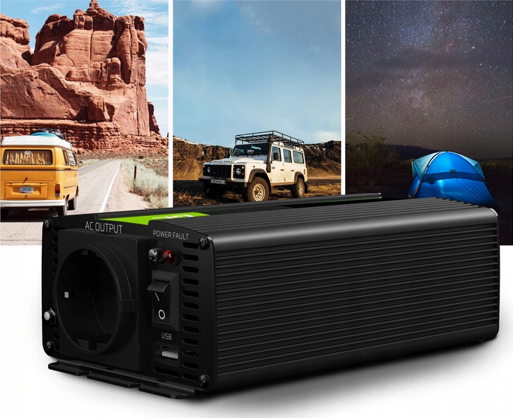 INWERTER NAPIECIA GREEN CELL 12V 230V 600W SINUS Brand Green Cell