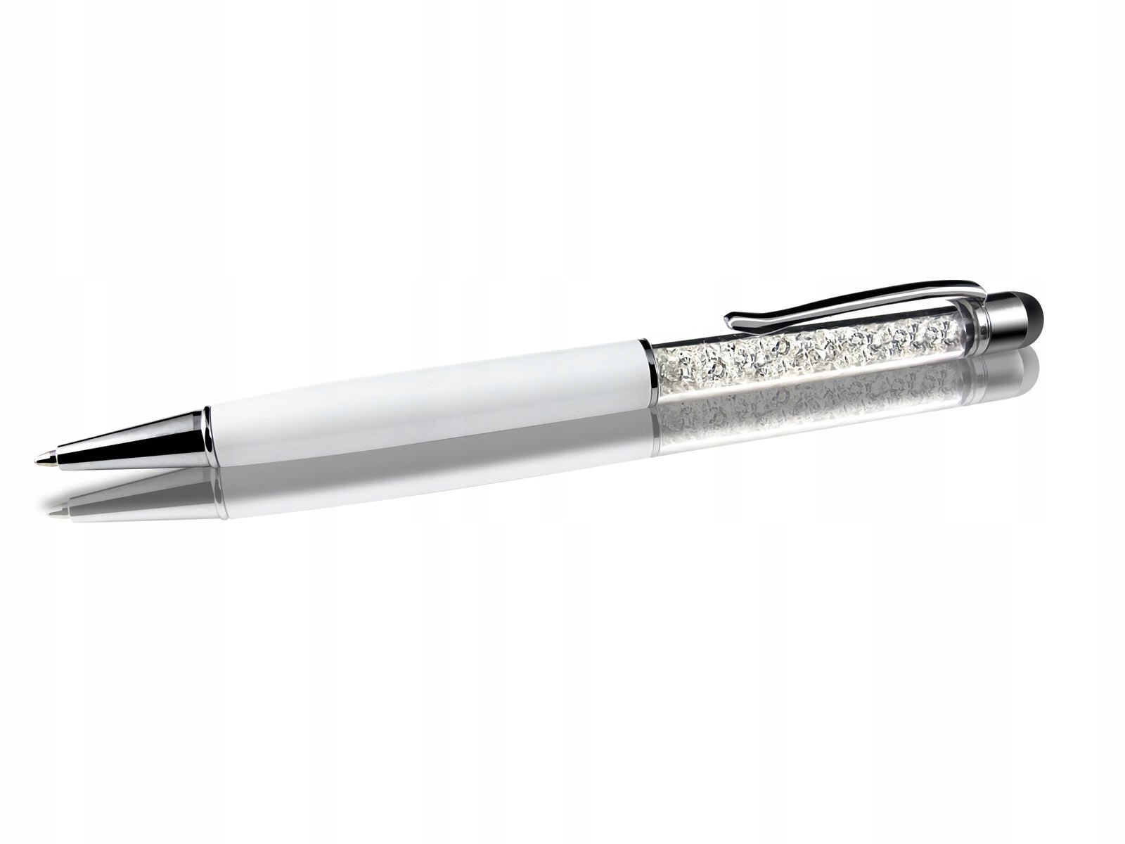 

Długopis z kryształami Cienki Biały touch