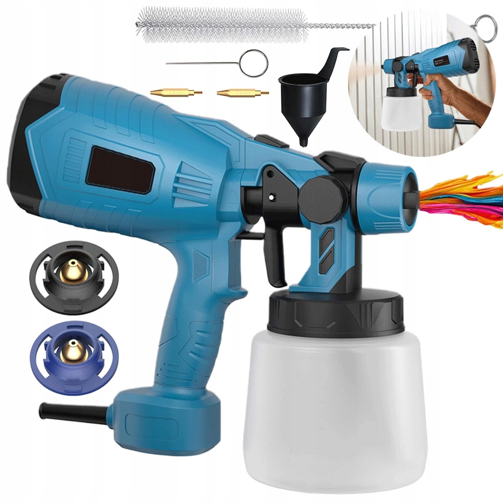 Lakovací Pistole 1 L S Čisticím Kartáčem V Modré Barvě