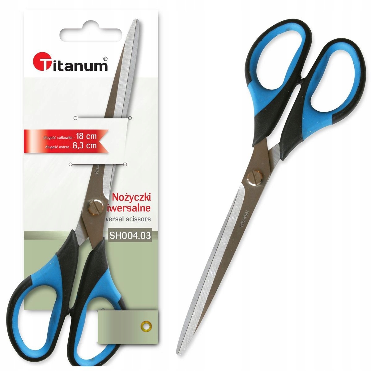 

Nożyczki ergonomiczne 18 cm SH004 Titanum
