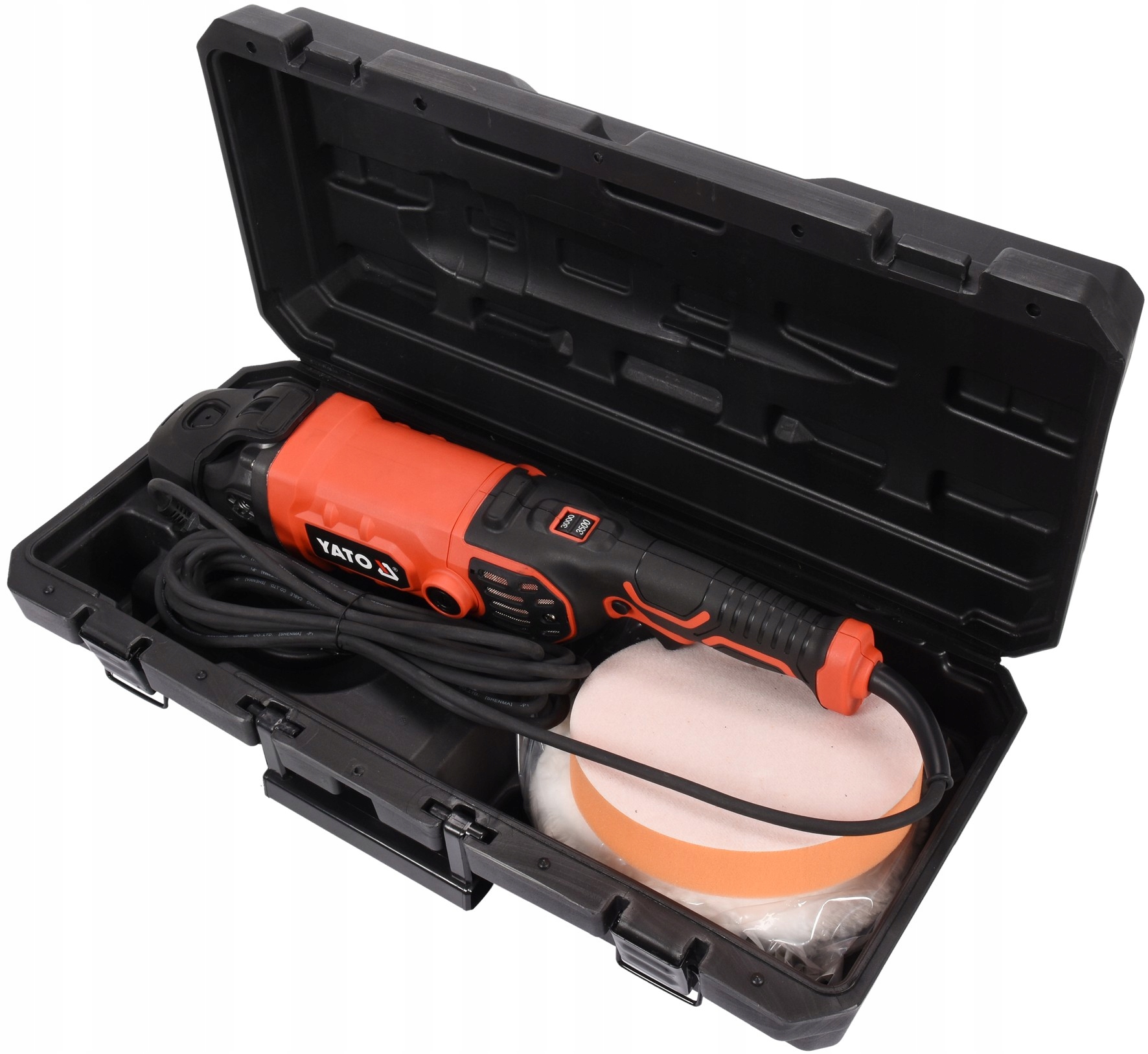 POLERKA PROFESJONALNA SZLIFIERKA SAMOCHODOWA 1300W 180MM 3xGĄBKA REGULACJA Kod producenta YT-82196