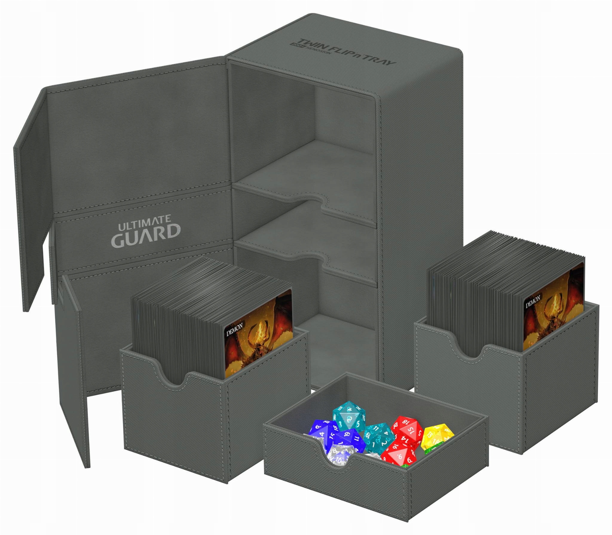 Pudełko Ultimate Guard Twin Flip'n Tray 200+ Monocolor Xenoskin Gray