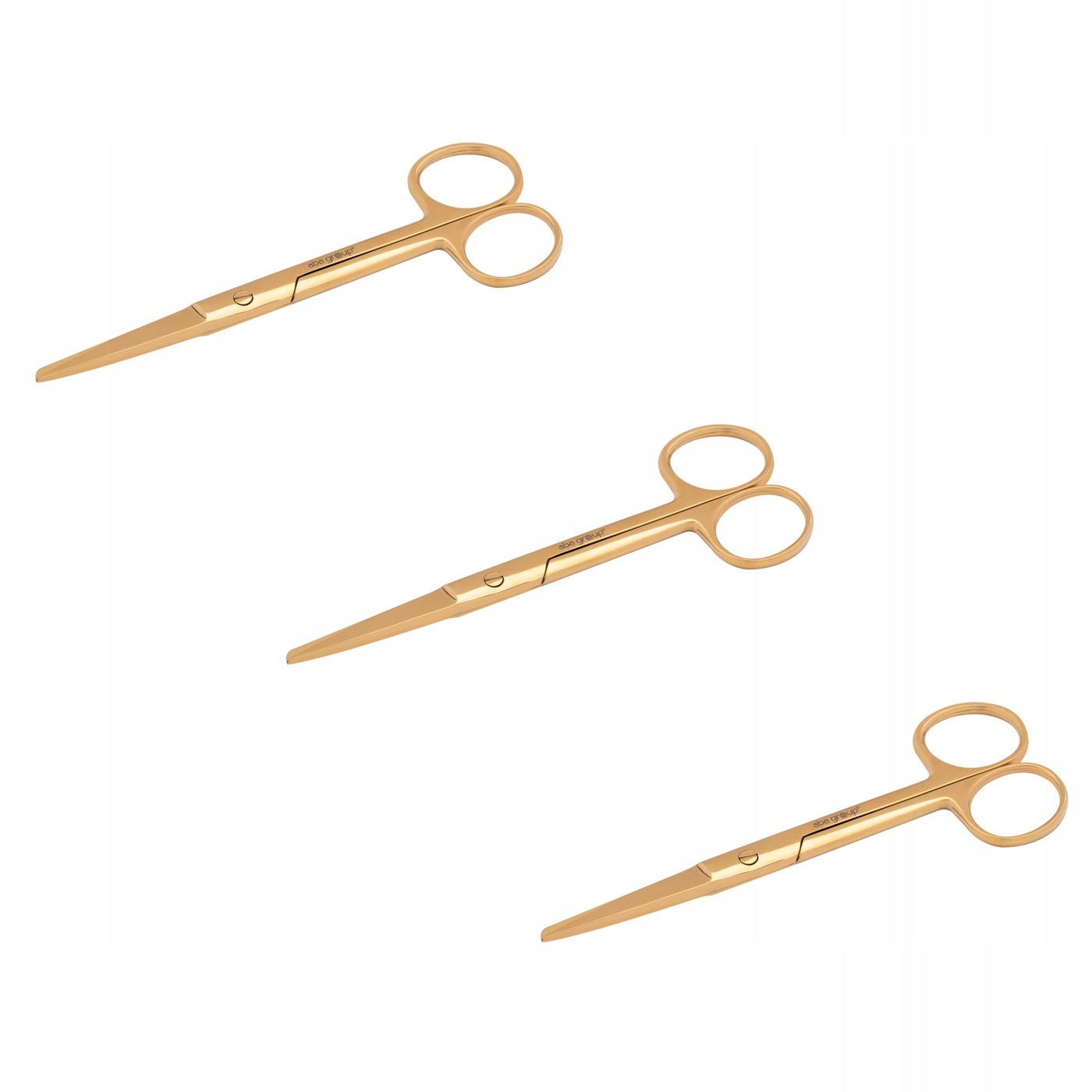 Nůžky na náplasti a obvazy zlaté 13 cm 1503, sada 3 ks Aba Group
