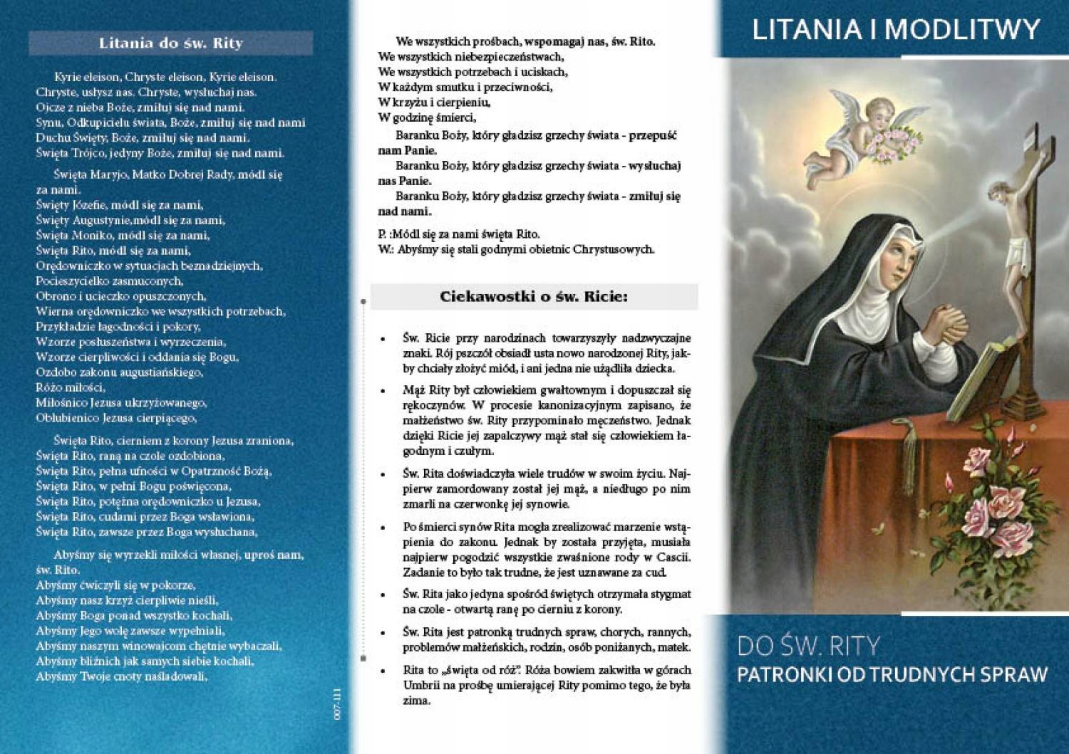 

Litania i Modlitwy do Św. Rity