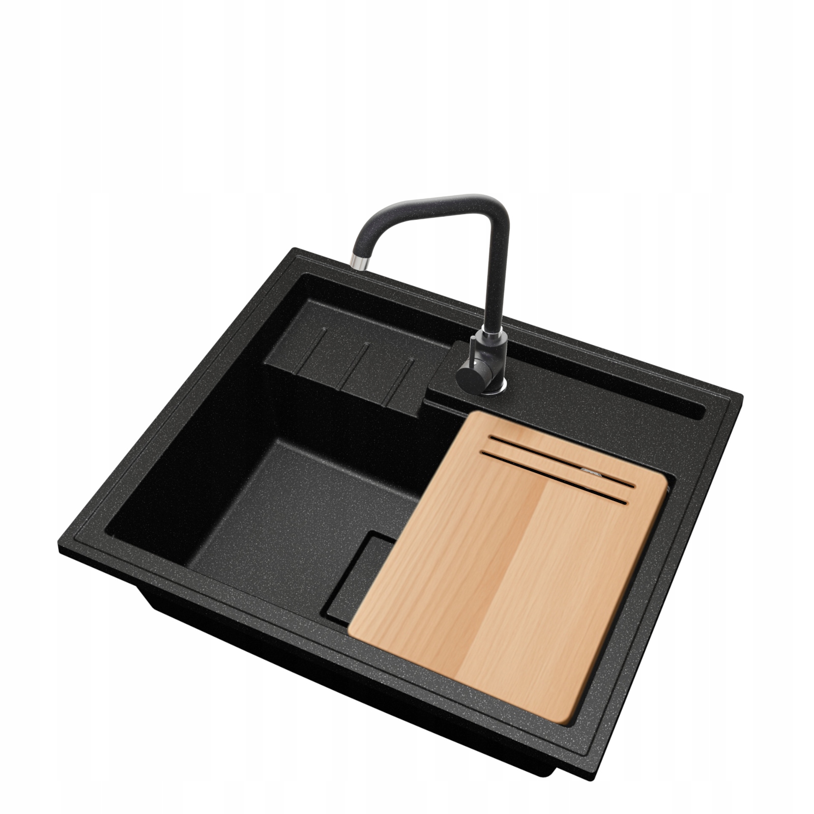 Kuchyňský granitový dřez Jednokomorový Elite 6052 Deska Baterie Sifon