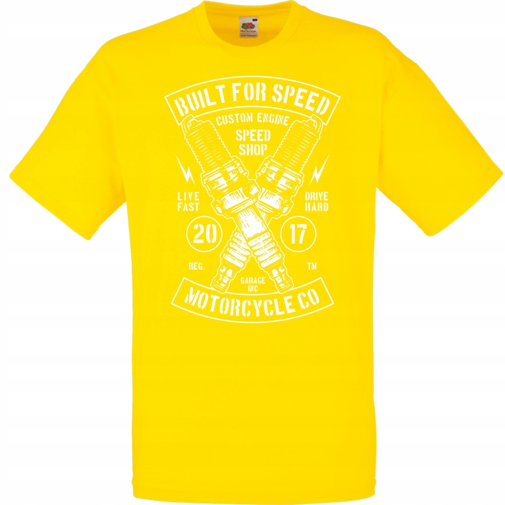 

Koszulka speed silnik motocykl motor XL żółta jask
