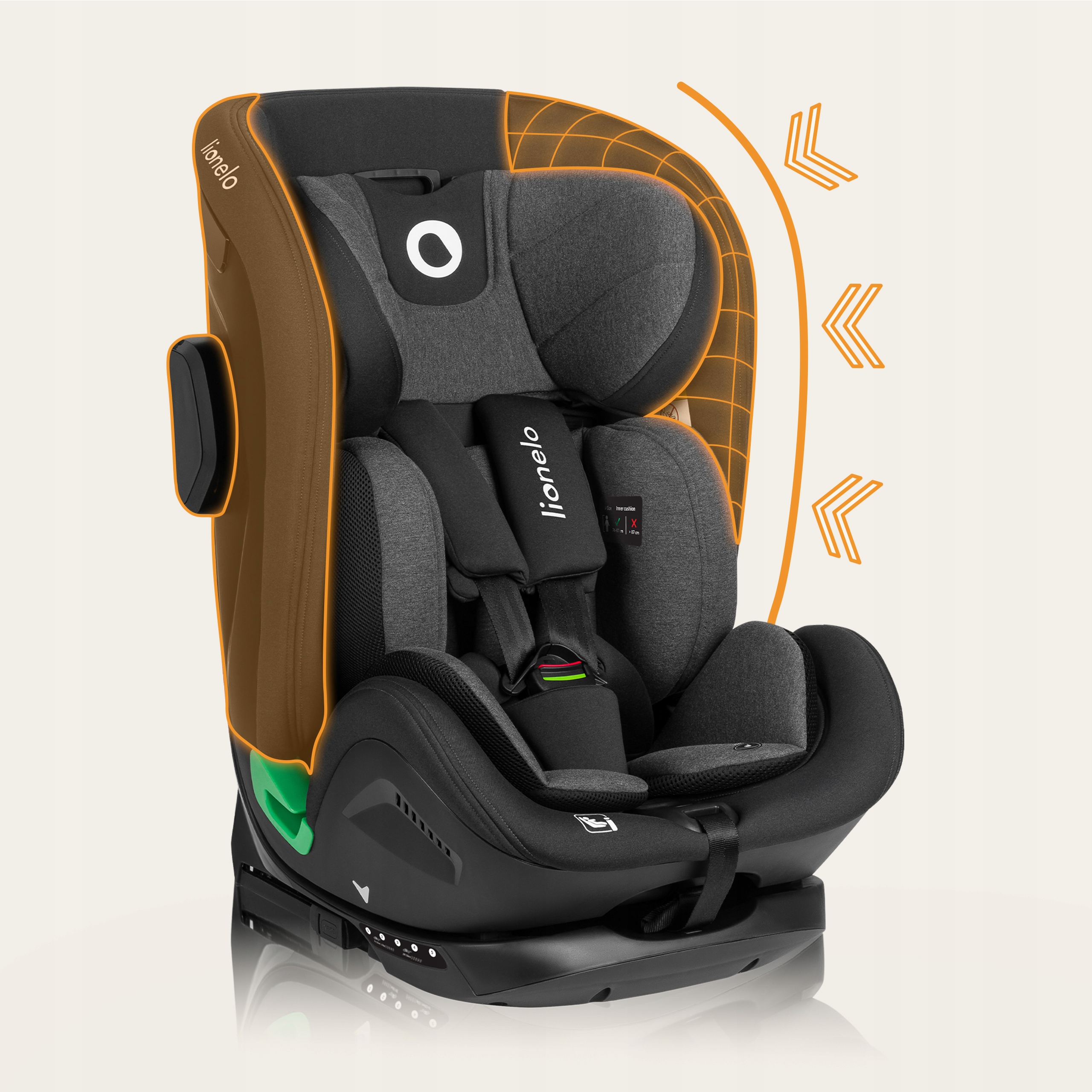ISOFIX autósülés 76-150 cm Díjmentes ülésbetét Lionelo Harper i-Size Súlykategória 9-36 kg