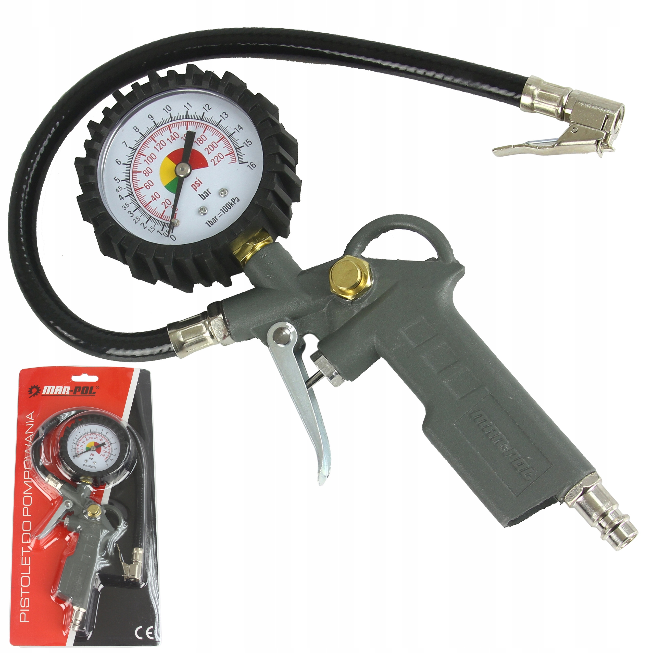 

Pistolet Do Pompowania Kół Z Manometrem 0-12 Zawór