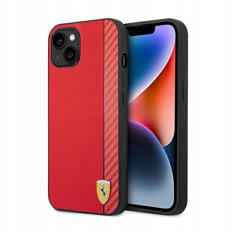 Ferrari Carbon – Pouzdro pro iPhone 14 Plus (červené)