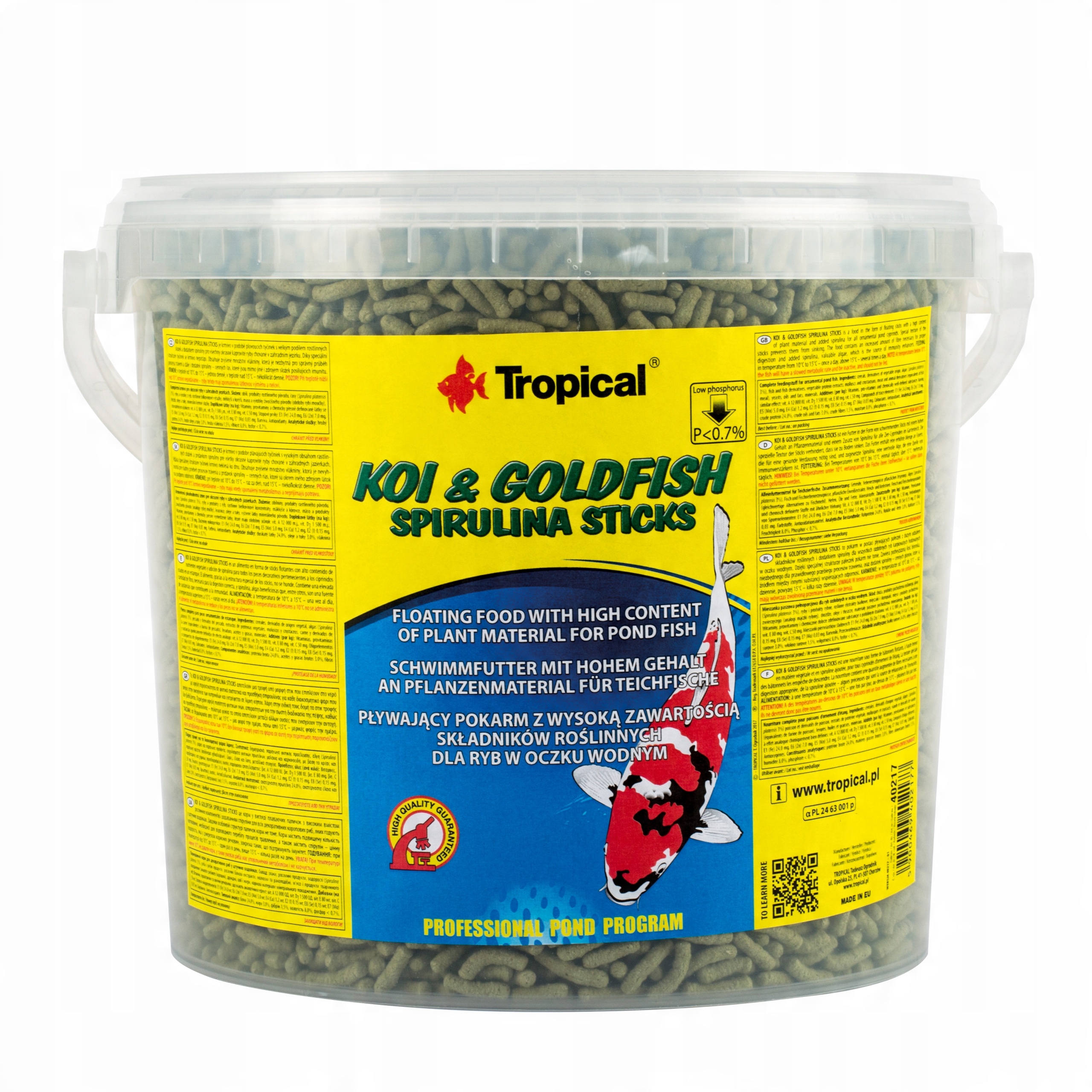

Tropical Koi i Goldfish Spirulina Sticks 21L